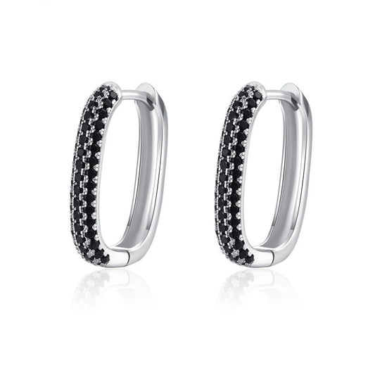 ✨ Boucles d'Oreilles en Zircon Noir - Artisanat Français, Design Élégant, Élégance Inégalée pour Sublimer Votre Look 🌟