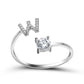 Image du produit Bague Initiale Ajustable – Élégance Personnalisée en Argent/Doré | Bijou Raffiné pour Femme
