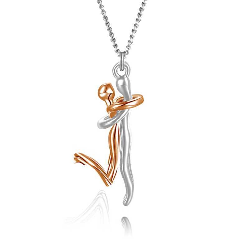 Pendentif Couple Humanoïde - Design Unique, Symbole d'Amour Éternel, Cadeau Parfait pour les Amoureux !