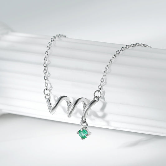 ✨ Collier Raffiné en Argent S925 - Pendentif Émeraude Luxueux, Idée Cadeau Élégante pour Femme Moderne