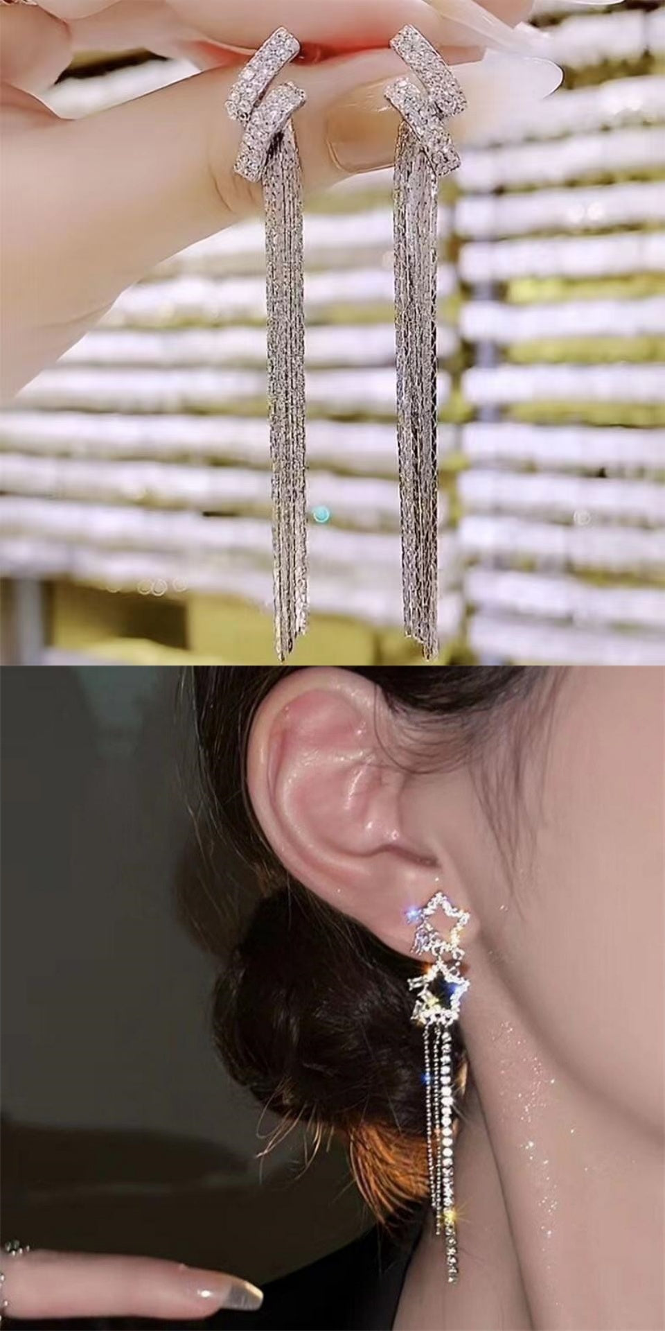 🌟 Élégantes Boucles d'Oreilles Goutte d'Eau - Franges Raffinées, Charme Quotidien et Style Intemporel !
