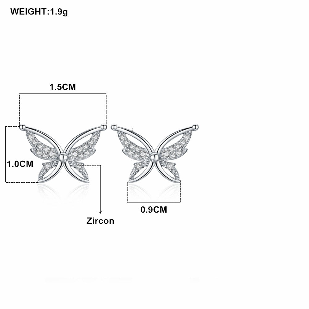 🌟 Boucles d'Oreilles Papillon en Zircon – Éclat Étincelant, Parfaites pour Sublimer Votre Élégance Naturelle 🦋✨