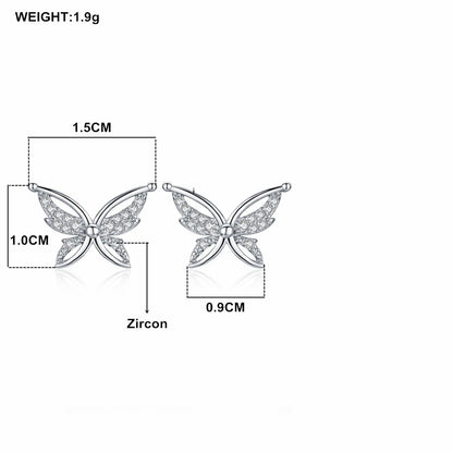 🌟 Boucles d'Oreilles Papillon en Zircon – Éclat Étincelant, Parfaites pour Sublimer Votre Élégance Naturelle 🦋✨