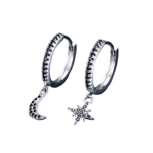 ✨ Élégantes Boucles d'Oreilles Étoile et Lune - Cuivre Premium, Design Raffiné, Accessoire Féminin Unique 🌙