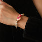 🌟 Bracelet Élégant en Perles - Design Cœur & Tons Pêche, Fait Main, Accessoire Parfait pour Sublimer Votre Style !