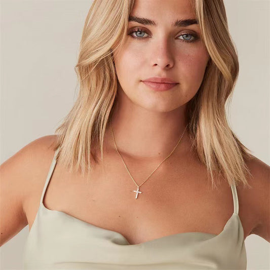 ✨ Collier Croix en Argent 925 - Chaîne en Or 14k, Élégance Intemporelle pour Toutes Occasions