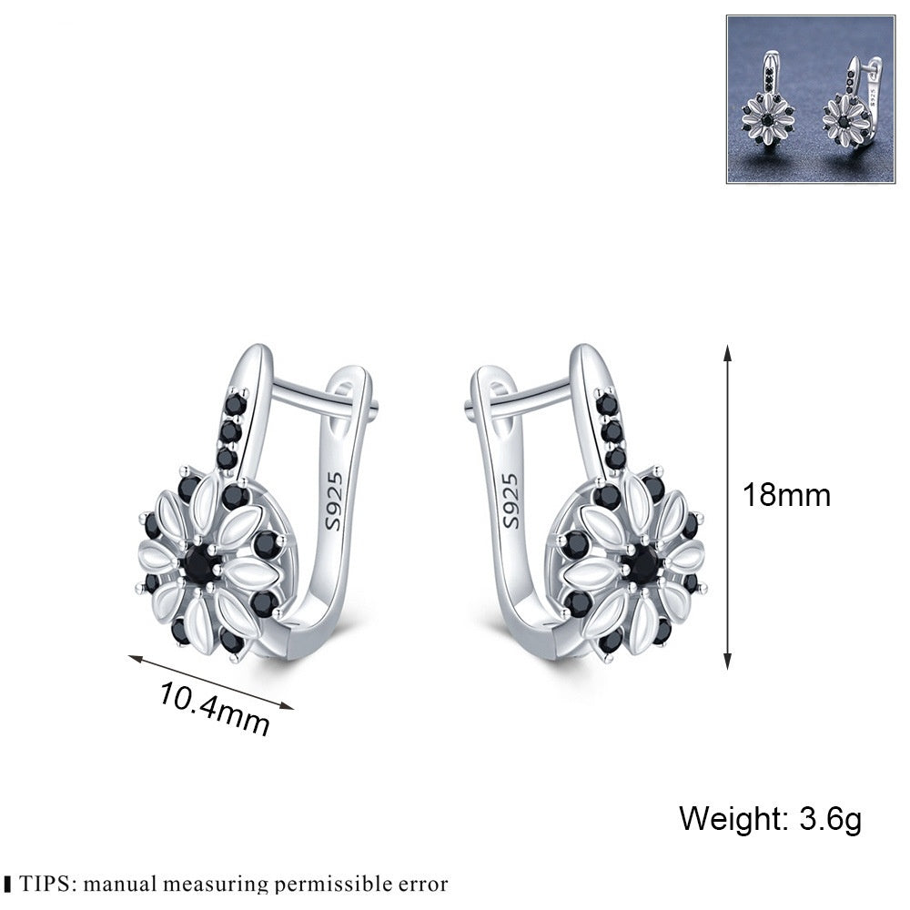 🌟 Éclat Fleur Cuivre: Boucles d'Oreilles Femme avec Zircon 🌸✨