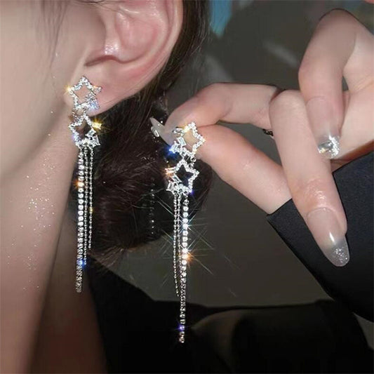 🌟 Élégantes Boucles d'Oreilles Goutte d'Eau - Franges Raffinées, Charme Quotidien et Style Intemporel !