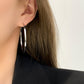 Image du produit 925 Silver Needle In Europe And The United States Wind Metal Glossy Texture Square Circle HOOP Earrings Exaggerated Earrings Tide People Personality Female