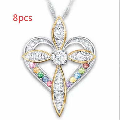 💖 Pendentif Croix Cœur Élégant - Design Raffiné, Symbole d'Amour Durable, Cadeau Idéal pour Toutes Occasions