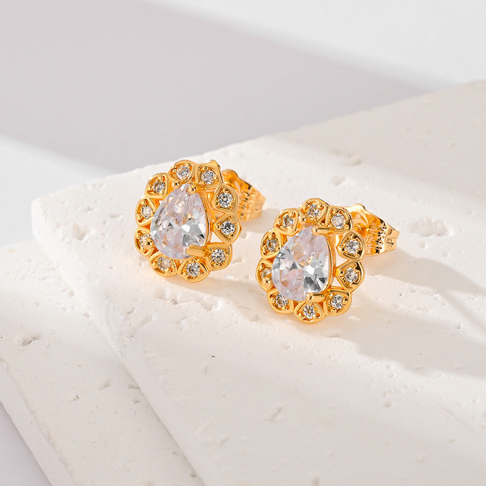 Boucles d'Oreilles en Zircon Multicolores – Éclat Vibrant, Style Intemporel !