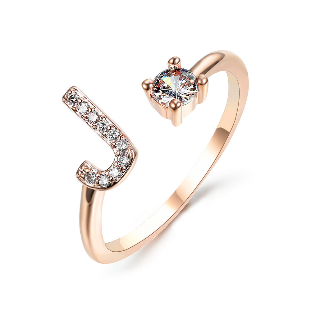 Image du produit Bague Initiale Ajustable – Élégance Personnalisée en Argent/Doré | Bijou Raffiné pour Femme