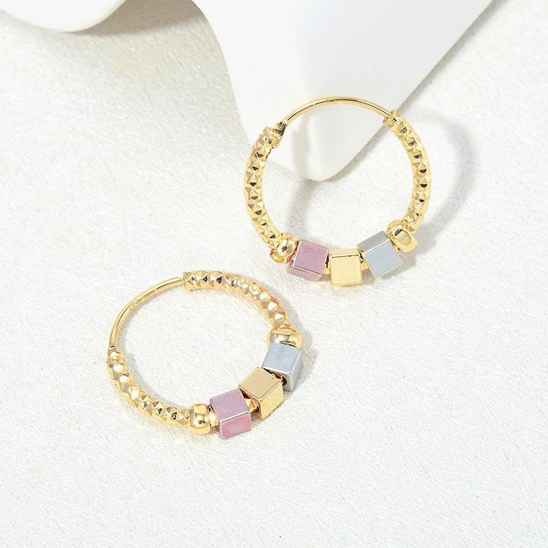 ✨ Boucles d'Oreilles Rosette Creuse & Hoops Dorés - Élégance Chic, Design Raffiné, Confort Optimal !