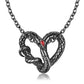 ✨ Collier Serpent en Argent S925 - Plaqué Or Noir, Texture Cœur, Élégance Inégalée pour Sublimer Votre Style !