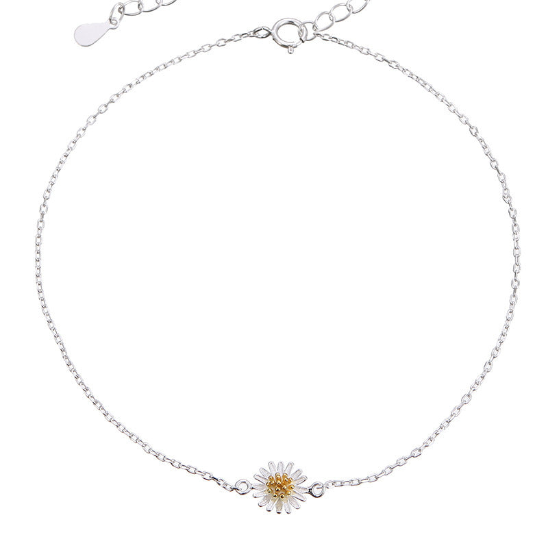 ✨ Bracelet de Cheville Élégant en Argent S925 - Design Floral Chic, Idéal pour Élever Votre Style! 🌸