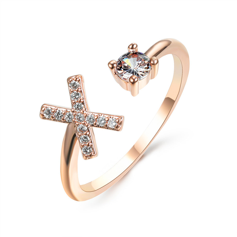Image du produit Bague Initiale Ajustable – Élégance Personnalisée en Argent/Doré | Bijou Raffiné pour Femme