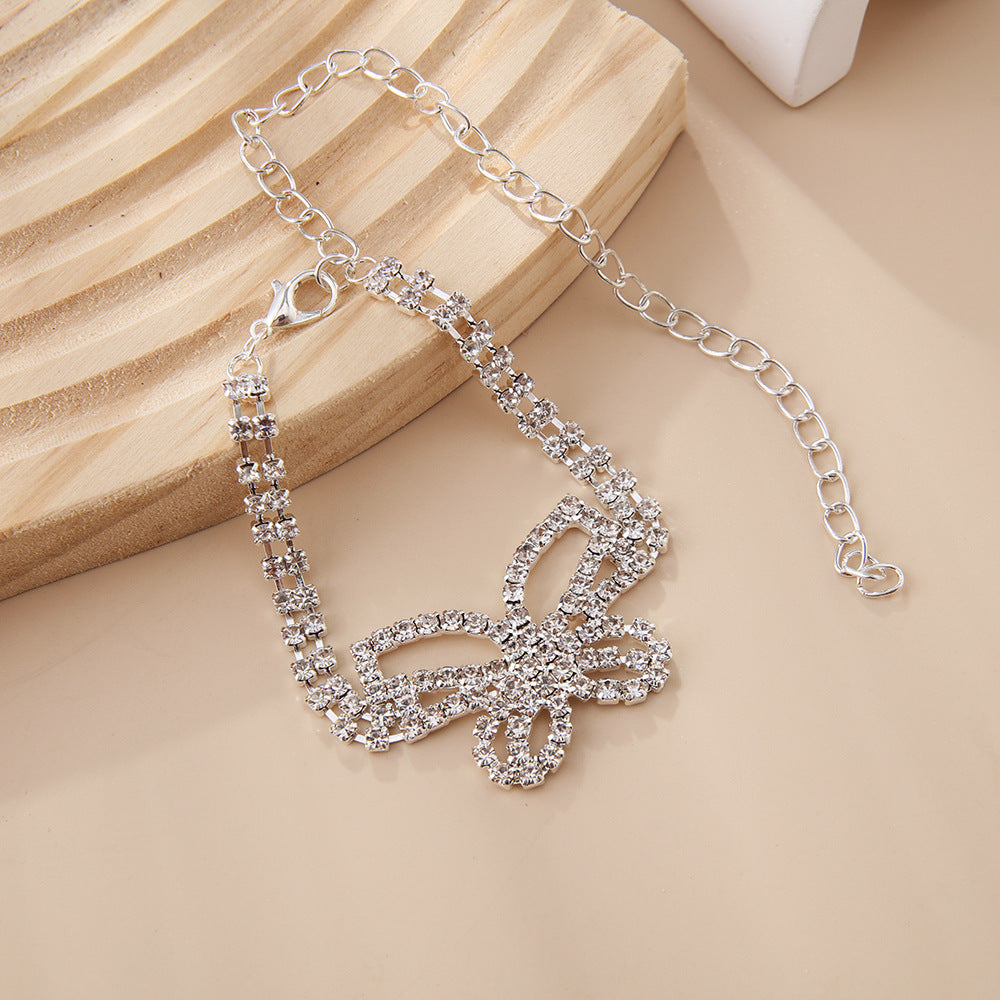 ✨ Bracelet de Cheville Papillon en Strass - Élégant et Brillant, Confort Optimal pour Sublimer vos Pieds 🦋
