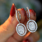 ✨ Boucles d'Oreilles Ovales en Or Blanc - Élégance Éternelle, Parfaites pour Éblouir à Chaque Occasion