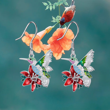 ✨ Boucles d'Oreilles Colibri en Diamants - Design Élégant, Éclat Éblouissant, Parfaites pour Briller en Toute Occasion 💎