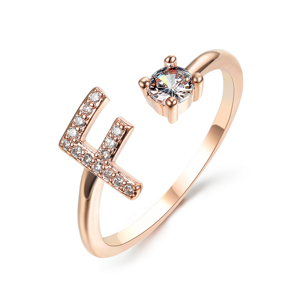 Image du produit Bague Initiale Ajustable – Élégance Personnalisée en Argent/Doré | Bijou Raffiné pour Femme