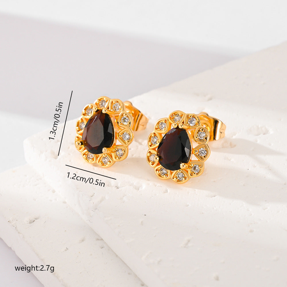 Boucles d'Oreilles en Zircon Multicolores – Éclat Vibrant, Style Intemporel !
