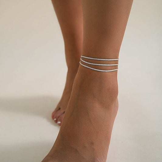 ✨ Bracelet de Cheville Métallique Chic - Brillance Éclatante, Élégance Assurée, Parfait pour Toutes Occasions 💫