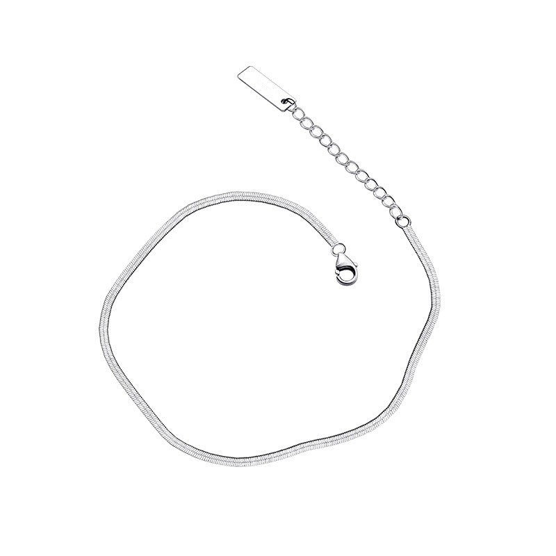 🌟Bracelet de Cheville Élégant en Argent S925 – Chaîne Serpent Minimaliste et Raffinée"