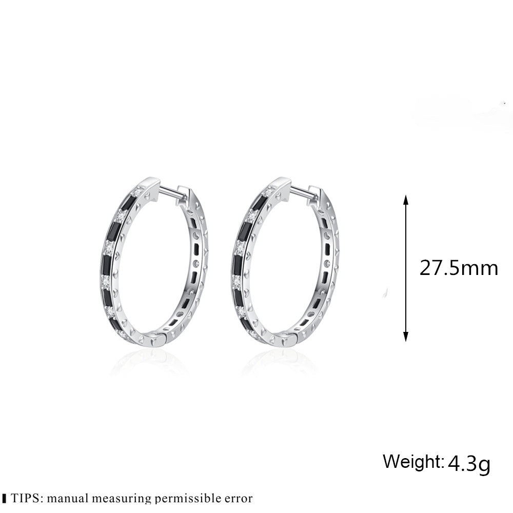 🌟 Élégantes Boucles d'Oreilles en Zircon Noir - Design Minimaliste, Style Raffiné pour Sublimer Votre Look Quotidien
