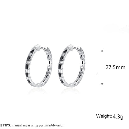 🌟 Élégantes Boucles d'Oreilles en Zircon Noir - Design Minimaliste, Style Raffiné pour Sublimer Votre Look Quotidien