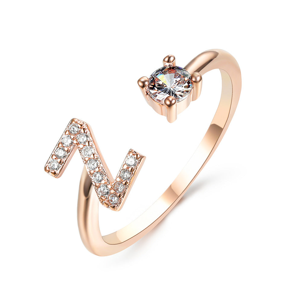 Image du produit Bague Initiale Ajustable – Élégance Personnalisée en Argent/Doré | Bijou Raffiné pour Femme