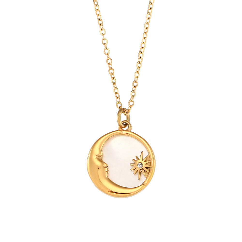 Élégant Collier Coquillage en Forme de Lune - Design Raffiné, Idéal pour Sublimer Vos Tenues Quotidiennes