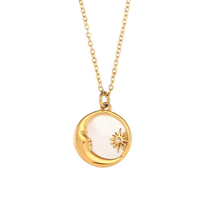 Élégant Collier Coquillage en Forme de Lune - Design Raffiné, Idéal pour Sublimer Vos Tenues Quotidiennes