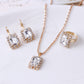 ✨ Coffret Bijoux en Cristal Élégant - Collier, Boucles d'Oreilles & Bague, Brillance Exceptionnelle pour Toutes Occasions