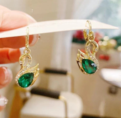 💎 Boucles d'Oreilles Swan en Rhinestones - Design Élégant, Brillance Exceptionnelle, Parfaites pour Sublimer Votre Style