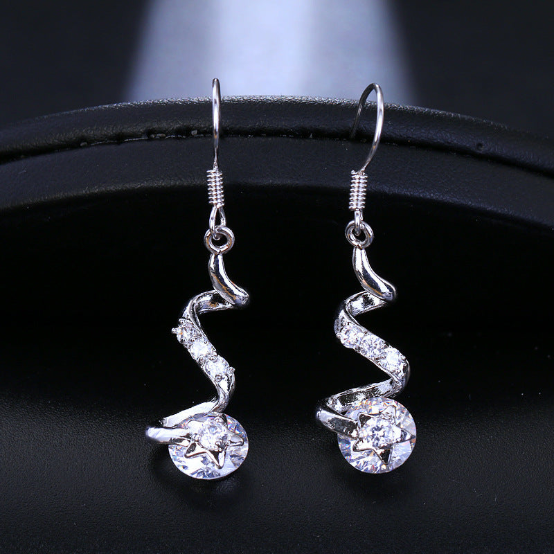 🌟 "Élégance Géométrique : Boucles d'Oreilles Spirales en Zircon Violet – Brillance et Raffinement pour Femmes 💜✨" - Premium Quality!