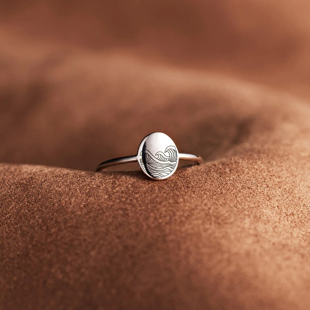 Image du produit Bague Vague de Mer S925 en Argent Pur – Élégance Minimaliste 🌊💍