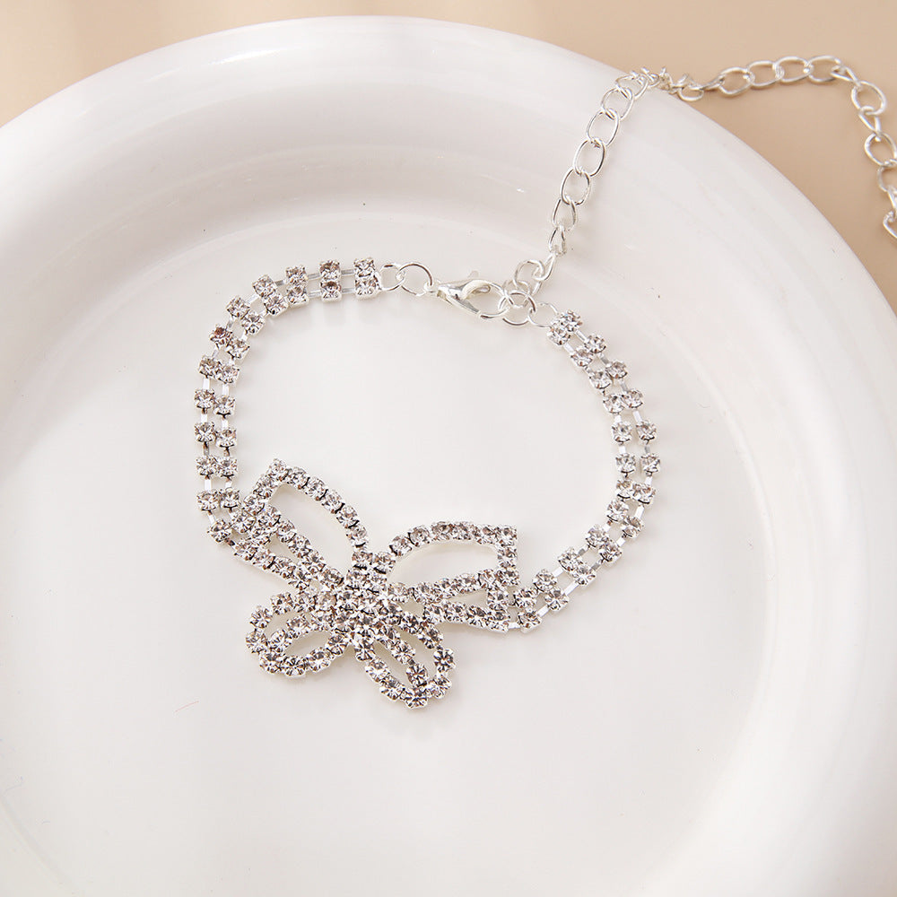 ✨ Bracelet de Cheville Papillon en Strass - Élégant et Brillant, Confort Optimal pour Sublimer vos Pieds 🦋