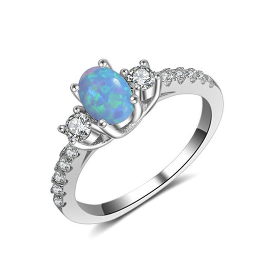 ✨ Sublime Bague en Argent S925 - Opale Étincelante et Diamants Colorés, Élégance Unique pour Toutes Vos Occasions ✨