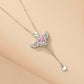 Collier Élégant avec Cristal - Ailes d'Ange et Cœur Mobile, Cadeau Idéal pour la Saint-Valentin et les Occasions Spéciales