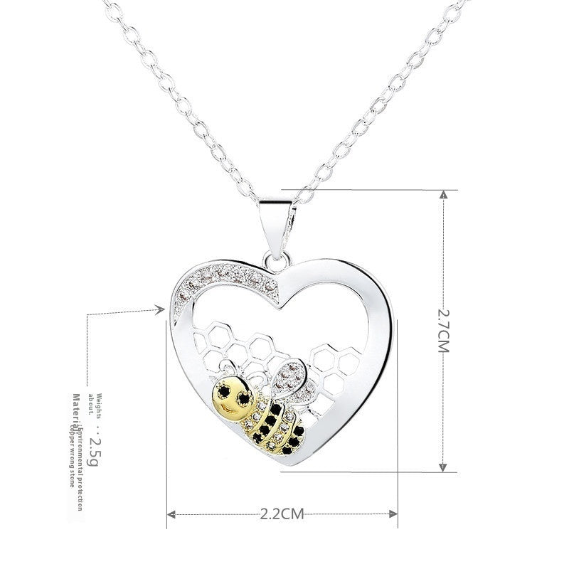 🌟 Collier Pendentif Abeille - Design Élégant avec Cœur, Charme Pastoral, Qualité Premium