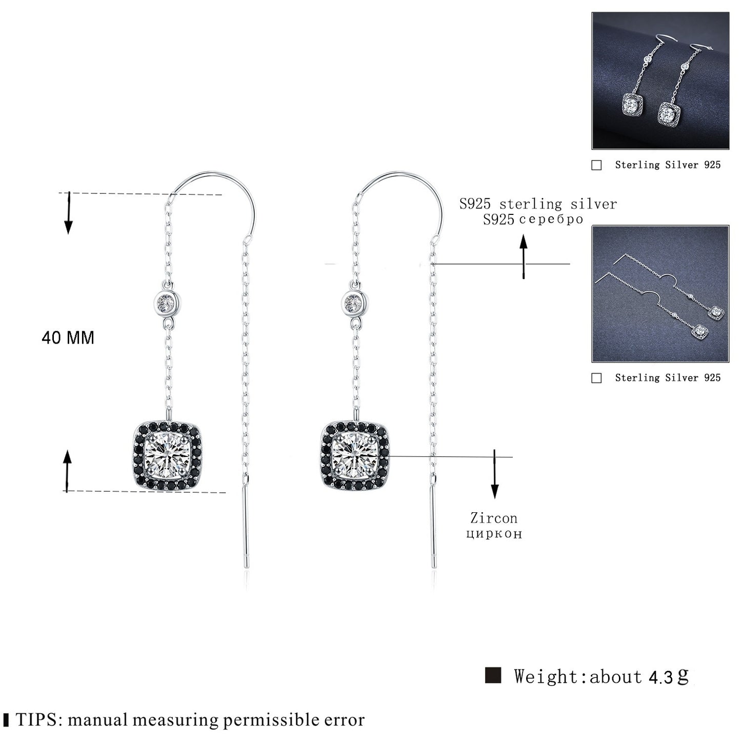 ✨ Boucles d’Oreilles Longues Élégantes - Plaquées Cuivre, Zircon Étincelant, Idéales pour un Style Raffiné et Luxueux