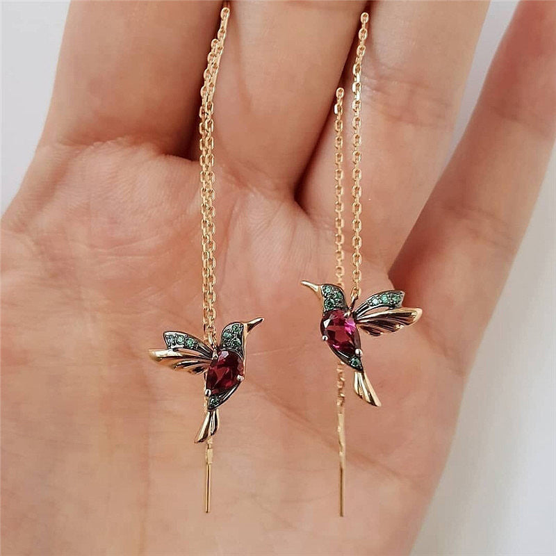 Boucles d'Oreilles Longues Colibri - Légèreté et Élégance, Parfaites pour Sublimer Votre Style ✨