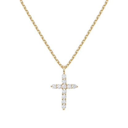 ✨ Collier Croix en Argent 925 - Chaîne en Or 14k, Élégance Intemporelle pour Toutes Occasions