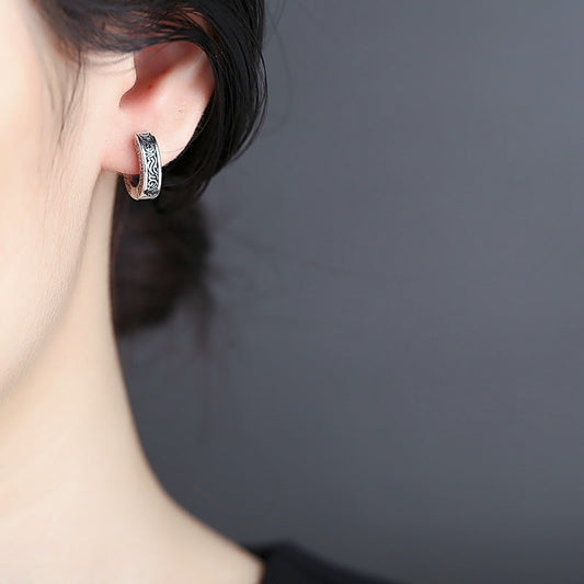 ✨ Boucles d'Oreilles Vintage Élégantes - Argent Sterling S925, Design Intemporel, Idéal pour un Style Chic et Unique
