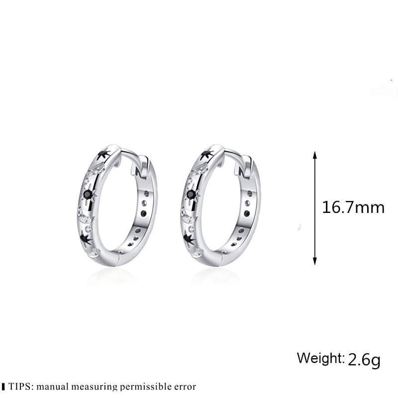 ✨ **Boucles d'Oreilles Étoiles & Lunes en Zircon – Éclat Envoûtant, Élégance Idéale pour Toutes les Occasions