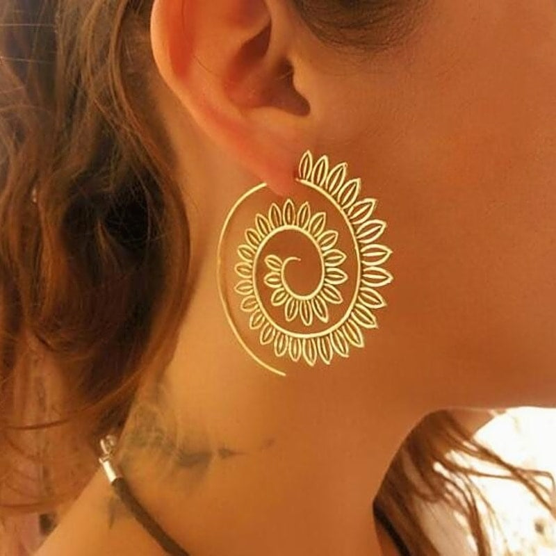 ✨ Boucles d'Oreilles Spirales en Or - Design Éblouissant, Parfaites pour Élever Votre Style avec Élégance !