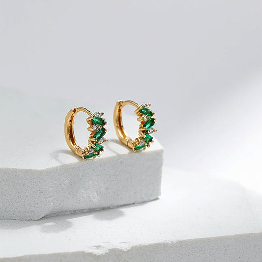 ✨ Élégants Clips d'Oreilles Émeraude - Zircon Brillant, Confort Sans Piercing, Accessoire Parfait pour un Style Chic